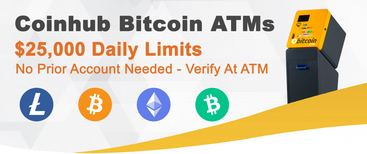 Coinhub Bitcoin ATM: Find A Bitcoin ATM — $25,000 Daily Limits